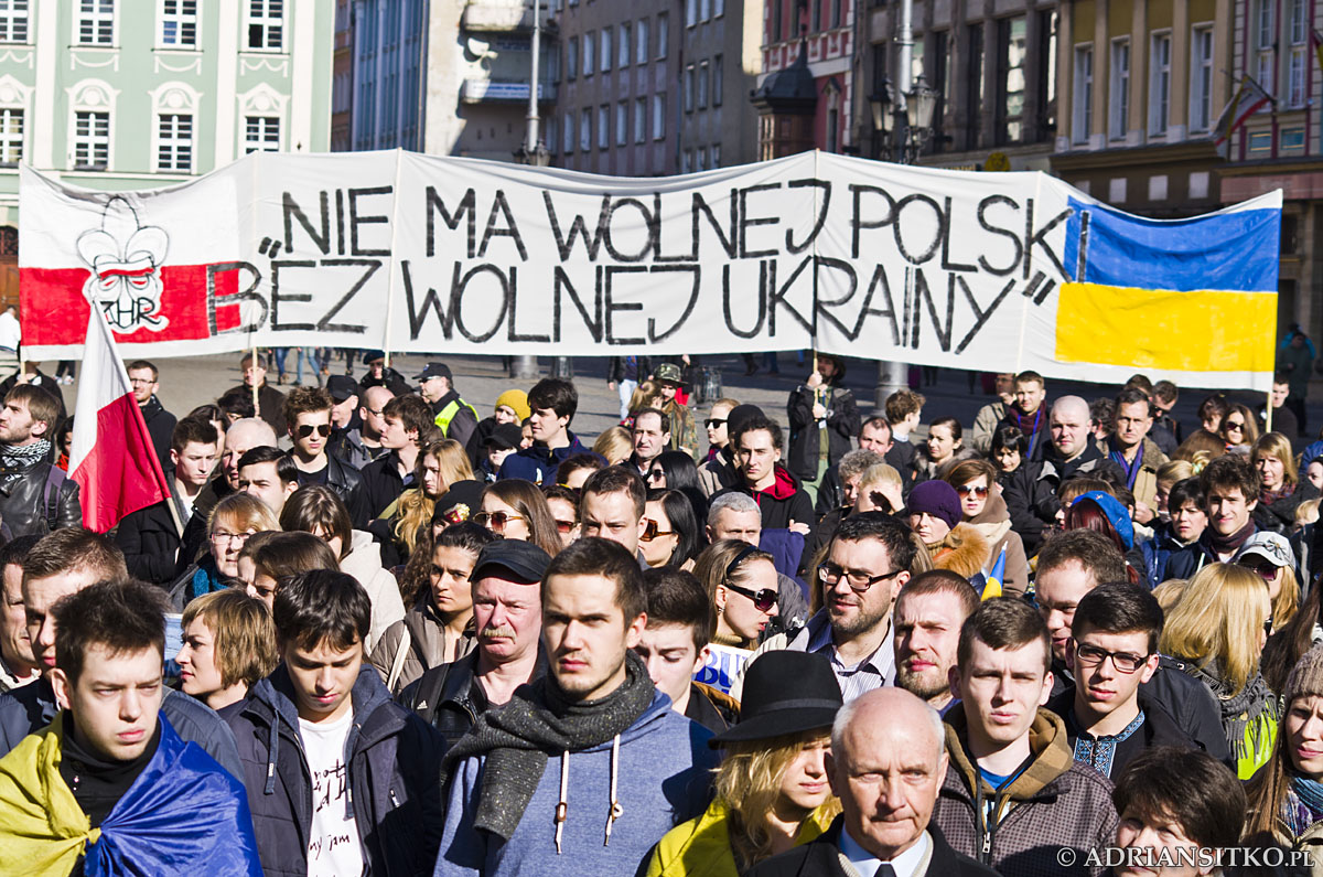 Wrocławski wiec poparcia dla Ukraińskiej Rewolucji
